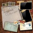 Vintage scrapbook composition Vintage scrapbook composition
