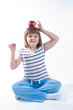 girl with apple