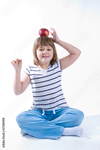 Photo: girl with apple girl with apple