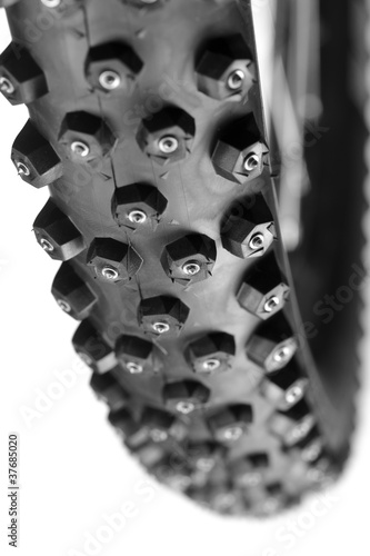 Photo: Bicycle wheel with whinter tyre Bicycle wheel with whinter tyre