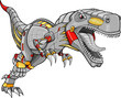 Robot Cyborg Tyrannosaurus Dinosaur Vector Illustration
