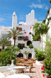 Outdoor restaurant at luxury hotel, Tenerife island, Spain