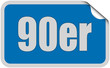 Sticker blau eckig curl oben 90ER