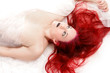 Lange rote Haare wie Schneewittchen