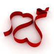 3d red valentine heart ribbon 3d red valentine heart ribbon