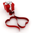 3d red valentine heart ribbon 3d red valentine heart ribbon