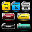 Editable website vector buttons wth glossy and metallic effects