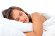 young  woman sleeping in bed