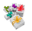 christmas presents on white background