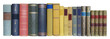 books in a row, isolated, free copy space books in a row, isolated, free copy space