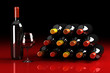 Bottles of red wine and glass Bottles of red wine and glass