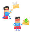 set of funny cartoon superhero