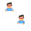 set of funny cartoon superhero