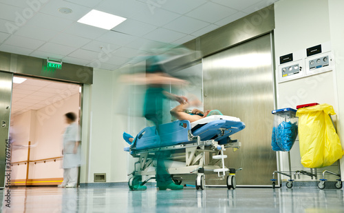 Photo: Hospital corridor trolley Hospital corridor trolley