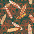 Vector: Tribal surfboards seamless pattern Tribal surfboards seamless pattern