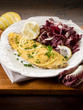breaded sole with chicory salad and lemon