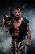 Photo: Muscular young sexy naked soldiers with weapons in a flak jacket Muscular young sexy naked soldiers with weapons in a flak jacket