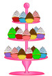 Cupcakes on Three Tier Cake Stand Illustration Cupcakes on Three Tier Cake Stand Illustration
