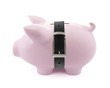 Piggy bank with a tight belt