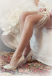 Beautiful leg of the young bride