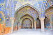 Tiled orienta  arcs and pillars on Jame Abbasi mosque, Esfahan