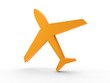 3d Icon Flugzeug orange