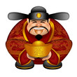 Chinese Money God With Gold Bars