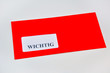 Wichtig Schriftzug im Briefumschlag