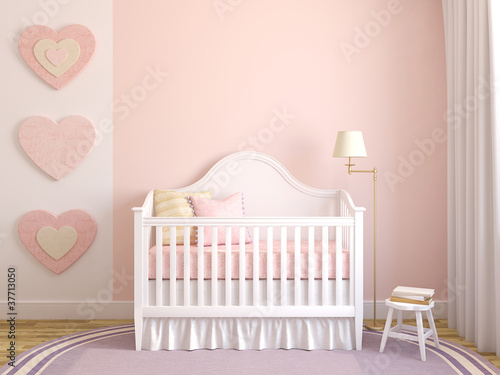 Illustration: Interior of nursery. Interior of nursery.