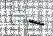 magnifying glass and labyrinth
