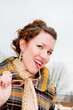 woman in spectacles on a walk in the park