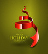 Christmas Tree Made By  Ribbon - Vector Illustration