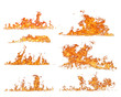 High resolution fire collection isolated on white background High resolution fire collection isolated on white background