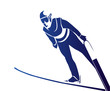 Vector: Jumping skier Jumping skier