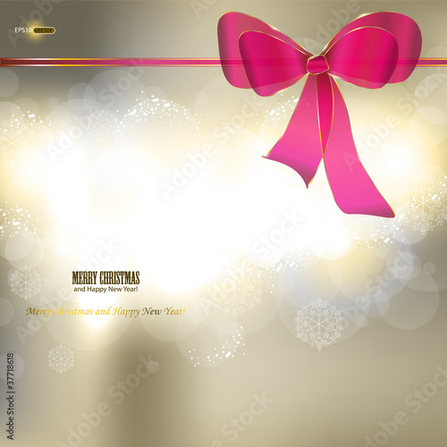 Vector: Elegant Christmas background with ribbon and place for text. Vec Elegant Christmas background with ribbon and place for text. Vec