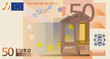 Photo-real vector drawing of a 50 euros banknote Photo-real vector drawing of a 50 euros banknote