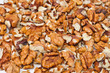 pile of walnuts nuts broken