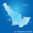 Island of Skopelos in Greece map