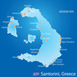 Island of Santorini in Greece map