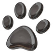 3d illustration of black paw