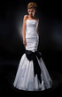 Sensual bride in white wedding dress