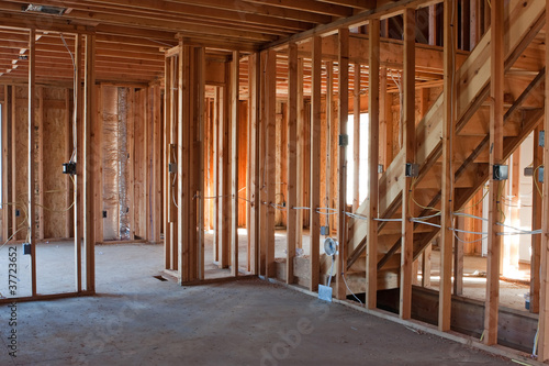 Photo: Unfinished New Construction Framing Unfinished New Construction Framing