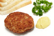 Frikadelle mit Senf und Toastbrot