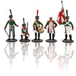 Russian soldiers since Napoleon on a white background