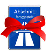Autobahnschild Neubau fertig