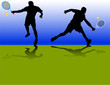 Tennis players silhouette - vector Tennis players silhouette - vector