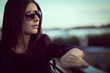 model wearing sunglasses