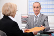 Businessman seeing a client