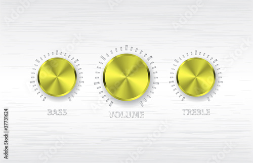 Vector: gold volume treble bass knobs gold volume treble bass knobs