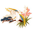 松竹梅と鶴